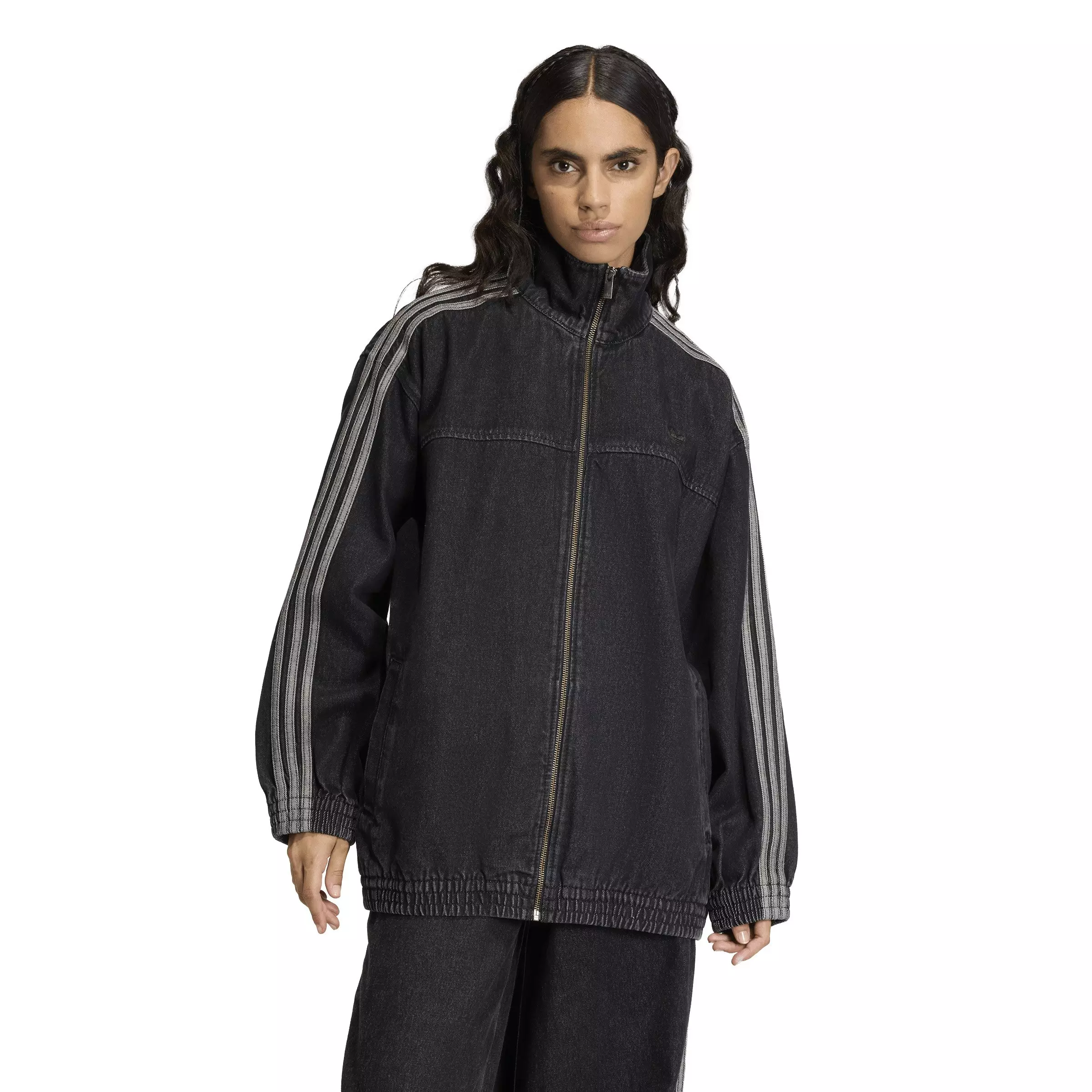 adidas Originals Women's Firebird Adilenium Black Denim Track Jacket